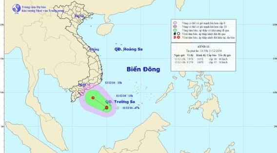 Dự báo thời tiết ngày 12/12: Xuất hiện áp thấp nhiệt đới trên biển Đông