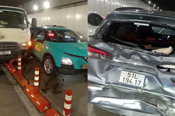 Tai nạn liên hoàn trong hầm vượt sông Sài Gòn giờ cao điểm, giao thông ùn ứ Tai nạn liên hoàn trong hầm vượt sông Sài Gòn giờ cao điểm, giao thông ùn ứ