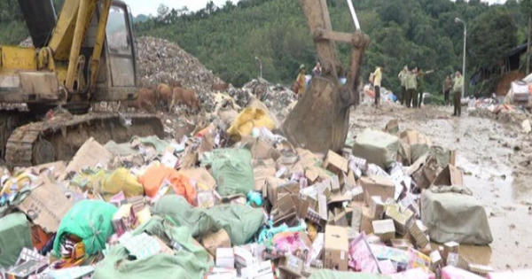 Tiêu hủy hàng hóa nhập lậu số lượng 'khủng' giá trị gần 5 tỷ đồng