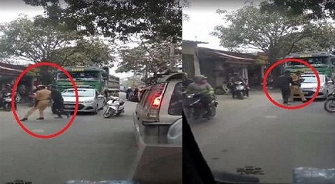 Hà Nội: Tạm giữ xe tải và xác minh hai đối tượng cản trở CSGT thi hành công vụ