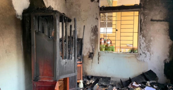Phòng làm việc của Chủ tịch xã ở Nghệ An bốc cháy dữ dội giữa trưa