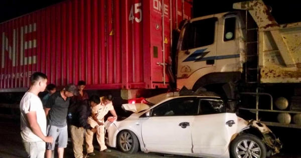 TPHCM: Container bị nổ bình khí, mất phanh, gây tai nạn liên hoàn