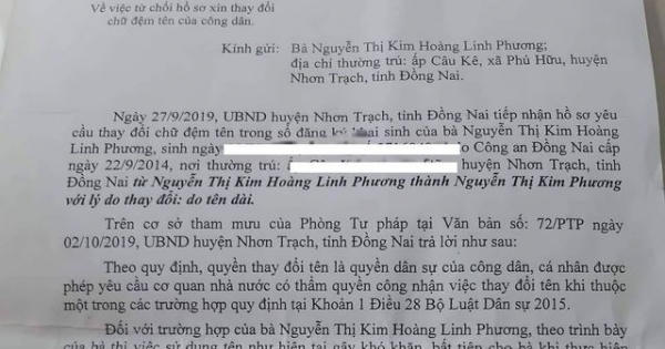 Khổ sở vì tên quá dài nhưng không được sửa! Khổ sở vì tên quá dài nhưng không được sửa!