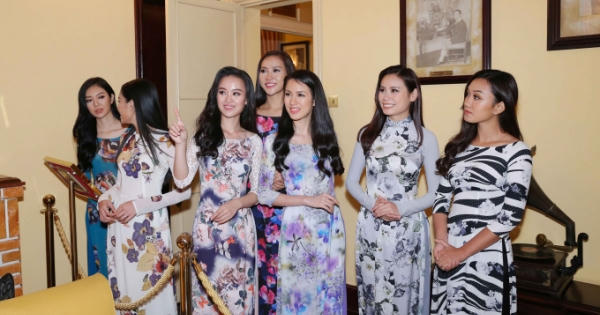 Thí sinh Hoa hậu Hoàn vũ Việt Nam diện áo dài tham quan cảnh đẹp tại Đà Lạt