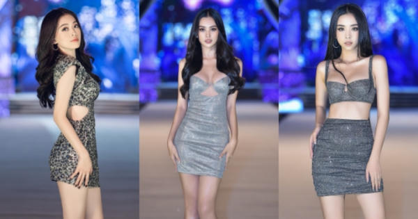 Tiểu Vy, Phương Nga, Thúy An diện váy ngắn sexy xuất hiện trước giờ G 'Người đẹp biển'