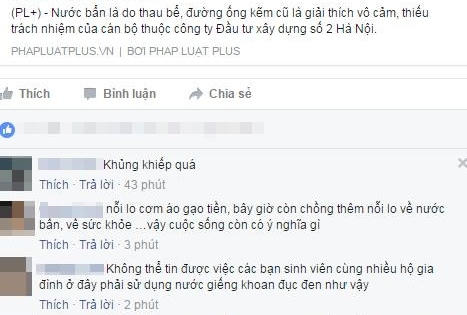 Cư dân mạng bàng hoàng vì “nước bẩn” thu “tiền sạch” ở Làng sinh viên Hacinco