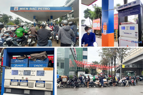 Giá xăng, dầu "leo thang", người dân Hà Nội xếp hàng mua
