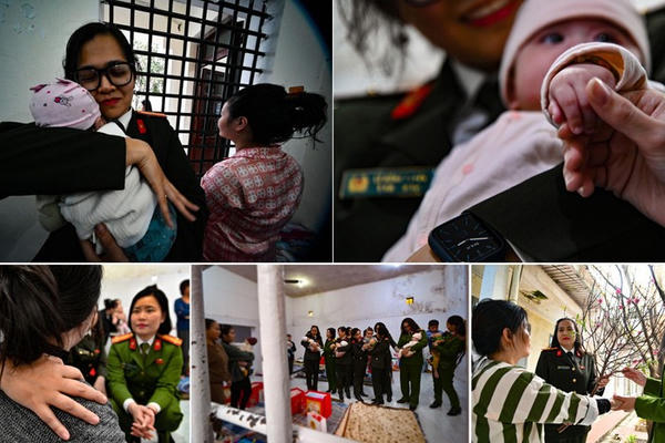 Xúc động khoảnh khắc những "người mẹ" mặc cảnh phục đưa Tết ấm vào trại tạm giam ở Hà Nội