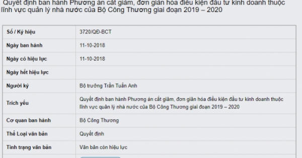 Phương án cắt giảm điều kiện đầu tư kinh doanh của Bộ Công Thương Phương án cắt giảm điều kiện đầu tư kinh doanh của Bộ Công Thương
