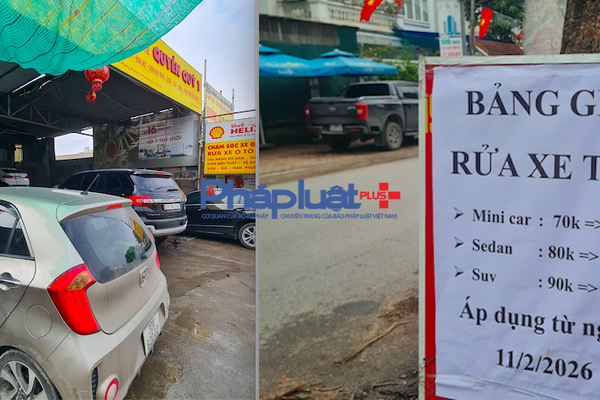 Tiệm rửa xe hoạt động hết công suất, tăng giá gấp đôi, tài xế xếp hàng chờ đến lượt ngày cận Tết