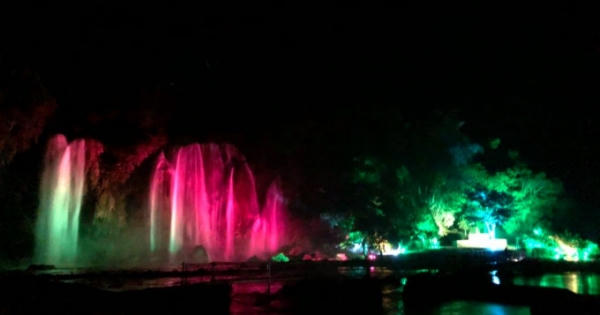 Chùm ảnh: Thác Bản Giốc rực sáng trước đêm khai hội Du lịch 2018