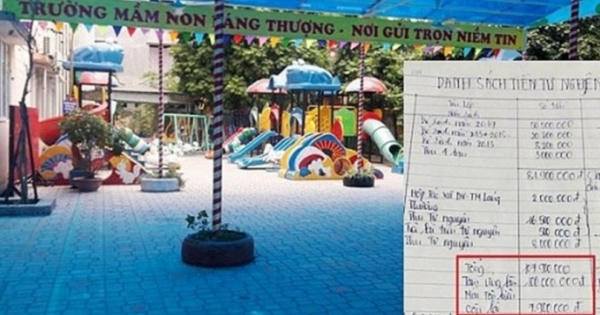 Trường mầm non Láng Thượng trả lại hơn 300 triệu đồng thu sai