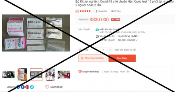Cảnh báo: Không nên tự sử dụng test nhanh Covid-19 bán trên mạng