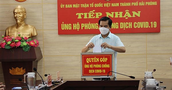 Hải Phòng tiếp nhận gần 1 tỷ đồng kinh phí ủng hộ phòng, chống dịch COVID-19