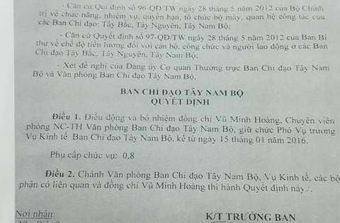 Một cán bộ 9X ở Ban chỉ đạo Tây Nam Bộ được bổ nhiệm “thần tốc”