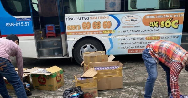 Kiên Giang: Phát hiện xe ô tô chở 2.280 bao thuốc lá nhâp lậu đang trên đường đi tiêu thụ