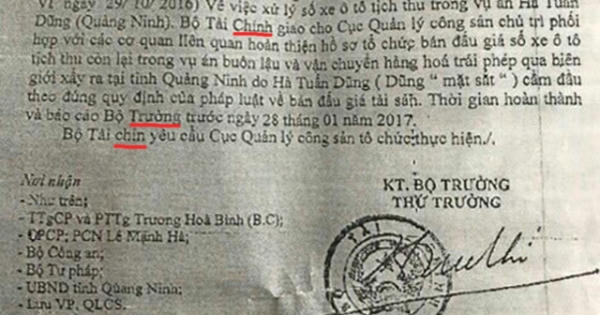 Xuất hiện công văn giả mạo đấu giá ô tô vụ án Dũng “mặt sắt”