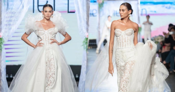 Siêu mẫu Võ Hoàng Yến diện váy cưới lộng lẫy