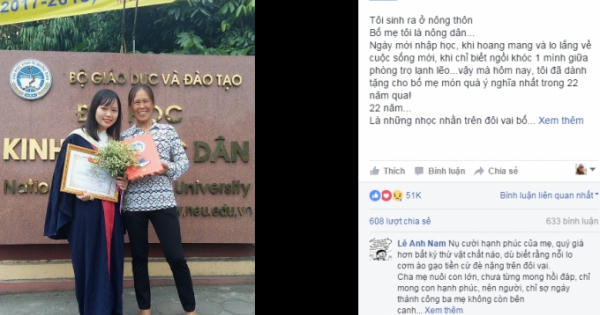 Xúc động người mẹ nghèo cười rạng rỡ bên con gái trong lễ tốt nghiệp Xúc động người mẹ nghèo cười rạng rỡ bên con gái trong lễ tốt nghiệp
