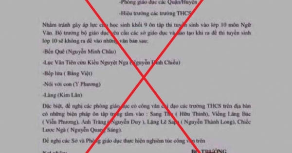 Bộ Giáo dục bị giả mạo công văn giảm tải đề thi vào lớp 10