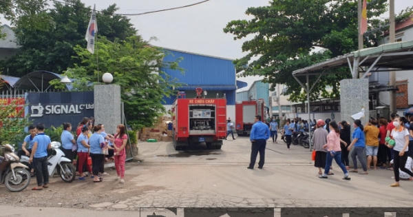 Bình Dương: Cháy công ty chuyên sản xuất giày dép