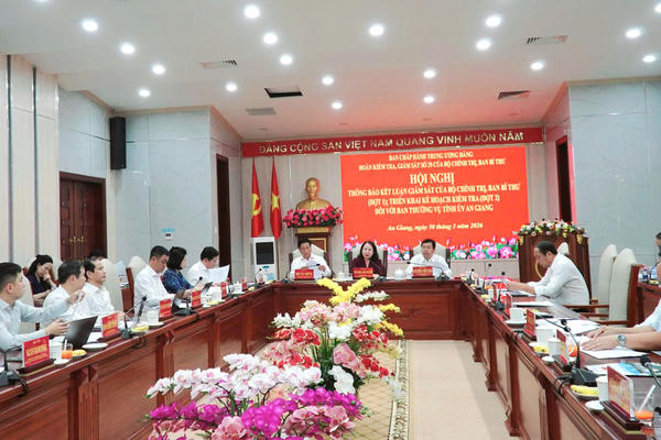 Đoàn Kiểm tra, giám sát của Bộ Chính trị làm việc với Ban Thường vụ Tỉnh uỷ An Giang Đoàn Kiểm tra, giám sát của Bộ Chính trị làm việc với Ban Thường vụ Tỉnh uỷ An Giang