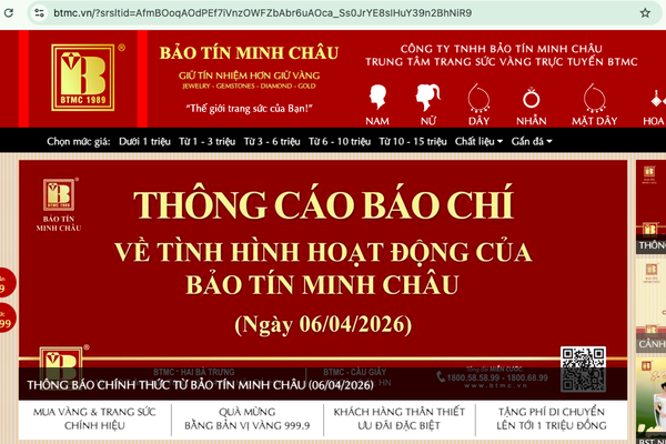 Bảo Tín Minh Châu lên tiếng về việc lãnh đạo của công ty cùng 2 kế toán bị khởi tố Bảo Tín Minh Châu lên tiếng về việc lãnh đạo của công ty cùng 2 kế toán bị khởi tố