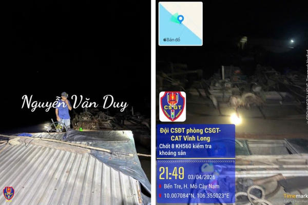 CSGT Vĩnh Long phát hiện 03 vụ vận chuyển cát lậu trên sông Cổ Chiên

