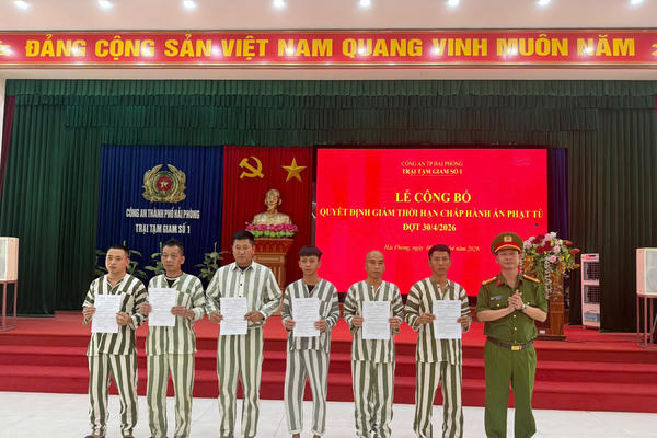 Hải Phòng: Công bố giảm án cho 47 phạm nhân dịp 30/4