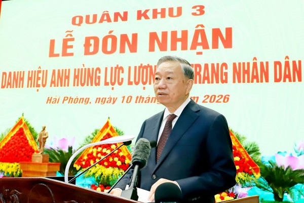 Tổng Bí thư, Chủ tịch nước Tô Lâm dự Lễ đón nhận danh hiệu Anh hùng LLVT nhân dân của Quân khu 3
