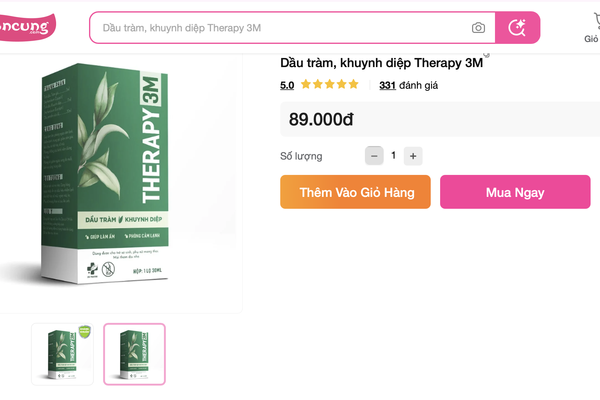 Đình chỉ lưu hành, thu hồi dầu tràm THERAPY 3M do sai công thức