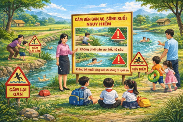 Công an Hà Nội khuyến cáo bảo đảm an toàn phòng, chống đuối nước đối với trẻ em mùa hè 2026