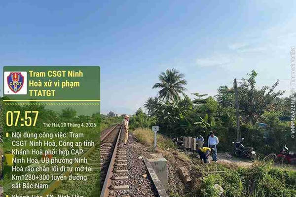 Khánh Hòa xử lý hai điểm băng qua đường sắt trái phép, gia cố bằng bê tông