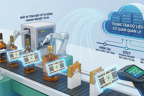 Bộ Tài chính đề xuất doanh nghiệp tự in tem điện tử rượu và thuốc lá 