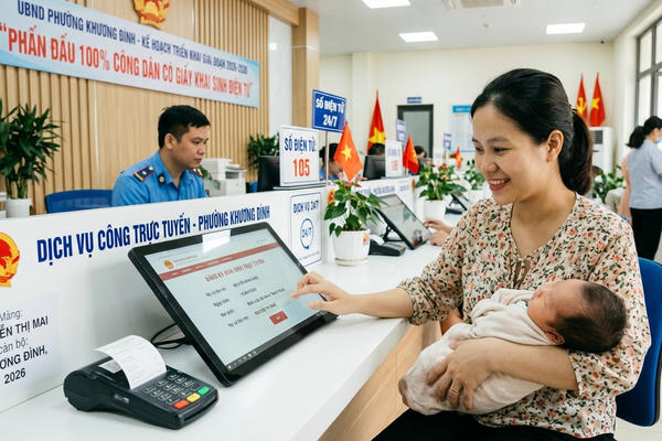 Khương Đình phấn đấu 100% công dân có giấy khai sinh điện tử trước năm 2030