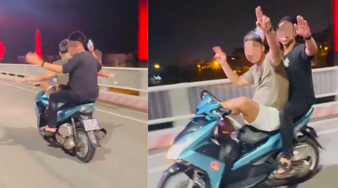 Triệu tập thanh niên điều khiển xe máy bằng chân, khoe trên TikTok
