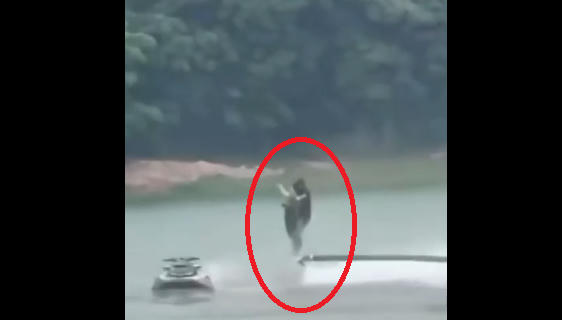 Tạm dừng toàn bộ hoạt động trình diễn và trải nghiệm flyboard tại hồ Núi Lớ sau sự cố kỹ thuật