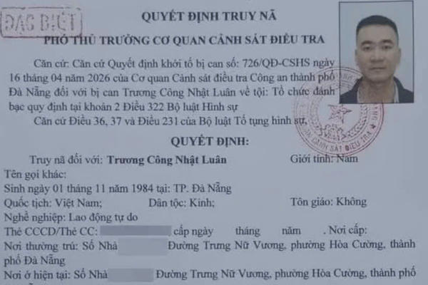 Truy nã đặc biệt “ông trùm” đường dây cá độ bóng đá hơn 350 tỉ đồng tại Đà Nẵng