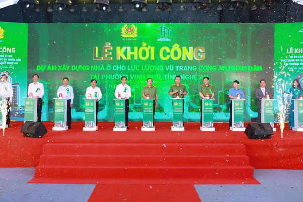 Khởi công Dự án xây dựng nhà ở cho lực lượng vũ trang Công an nhân dân tại phường Vinh Phú, tỉnh Nghệ An