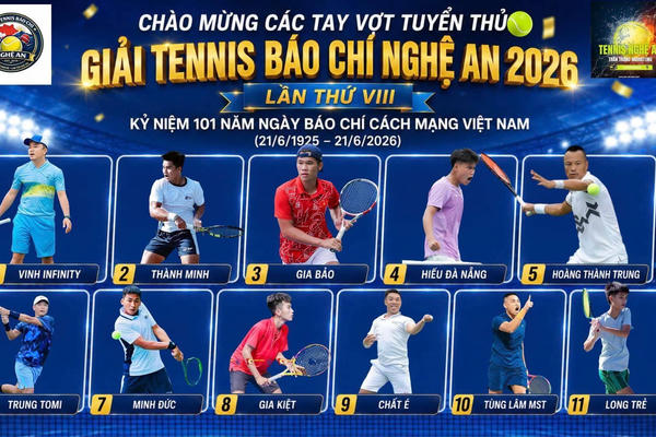 CLB Tennis Báo chí Nghệ An - Giữ lửa phong trào, lan tỏa đam mê CLB Tennis Báo chí Nghệ An - Giữ lửa phong trào, lan tỏa đam mê