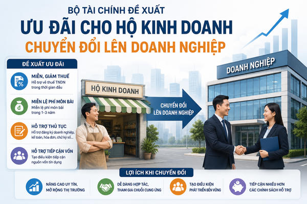 Bộ Tài chính đề xuất ưu đãi cho hộ kinh doanh chuyển đổi lên doanh nghiệp