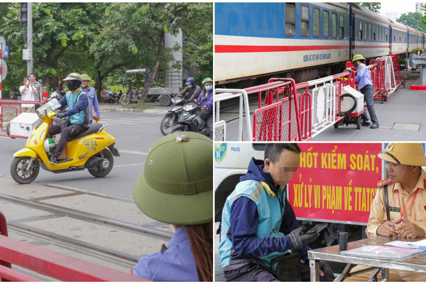 Công an Hà Nội khuyến cáo người dân khu lưu thông qua các điểm giao cắt với đường sắt