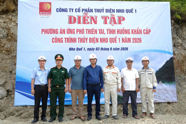 Tuyên Quang: Cụm Thủy điện Nho Quế diễn tập ứng phó thiên tai, tình huống khẩn cấp năm 2026