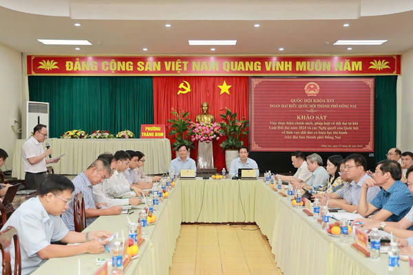 Đoàn đại biểu Quốc hội TP Đồng Nai khảo sát việc thực hiện Luật Đất đai năm 2024 tại cơ sở