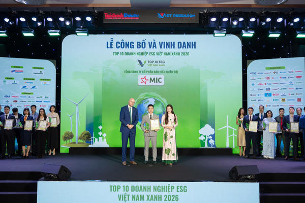 Bảo hiểm Quân đội được vinh danh Top 10 Doanh nghiệp ESG Việt Nam Xanh 2026 ngành Bảo hiểm