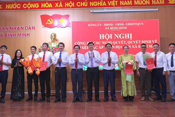 Đồng Nai: Xã Bình Minh công bố các nghị quyết, quyết định về sắp xếp, tổ chức lại các ấp