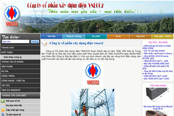 Công ty cổ phần Xây dựng Điện VNECO2 rời sàn sau 3 năm Công ty cổ phần Xây dựng Điện VNECO2 rời sàn sau 3 năm