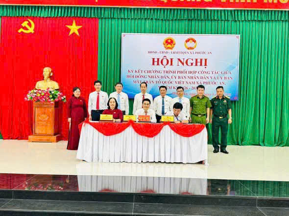 Xã Phước An ký kết chương trình phối hợp giai đoạn 2026–2031, phát huy sức mạnh khối đại đoàn kết toàn dân
