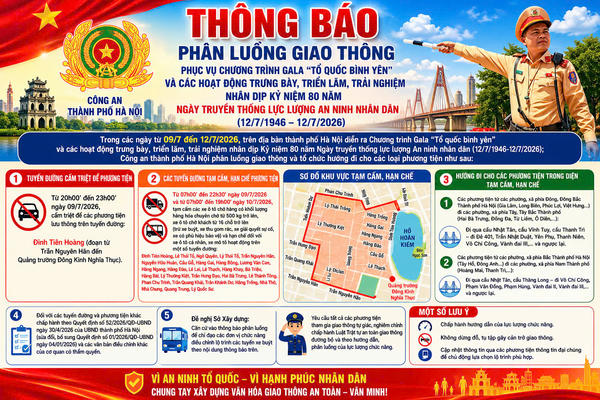 Công an Hà Nội thông báo cấm, tạm cấm xe trên nhiều tuyến đường Công an Hà Nội thông báo cấm, tạm cấm xe trên nhiều tuyến đường