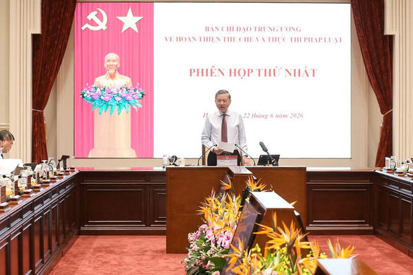 Thông báo kết luận của Tổng Bí thư, Chủ tịch nước Tô Lâm tại Phiên họp thứ nhất BCĐ Trung ương về hoàn thiện thể chế và thực thi pháp luật Thông báo kết luận của Tổng Bí thư, Chủ tịch nước Tô Lâm tại Phiên họp thứ nhất BCĐ Trung ương về hoàn thiện thể chế và thực thi pháp luật